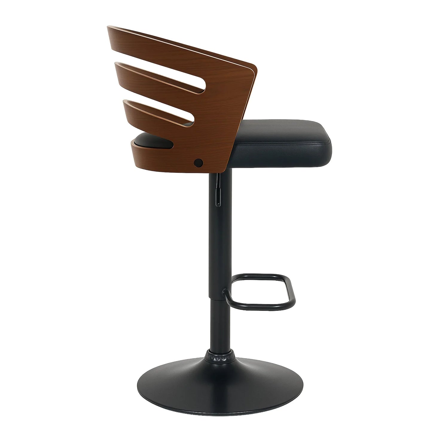 Sarantino Bentwood Walnut Barstool Leather Seat And Metal Base - Mekamart Australia