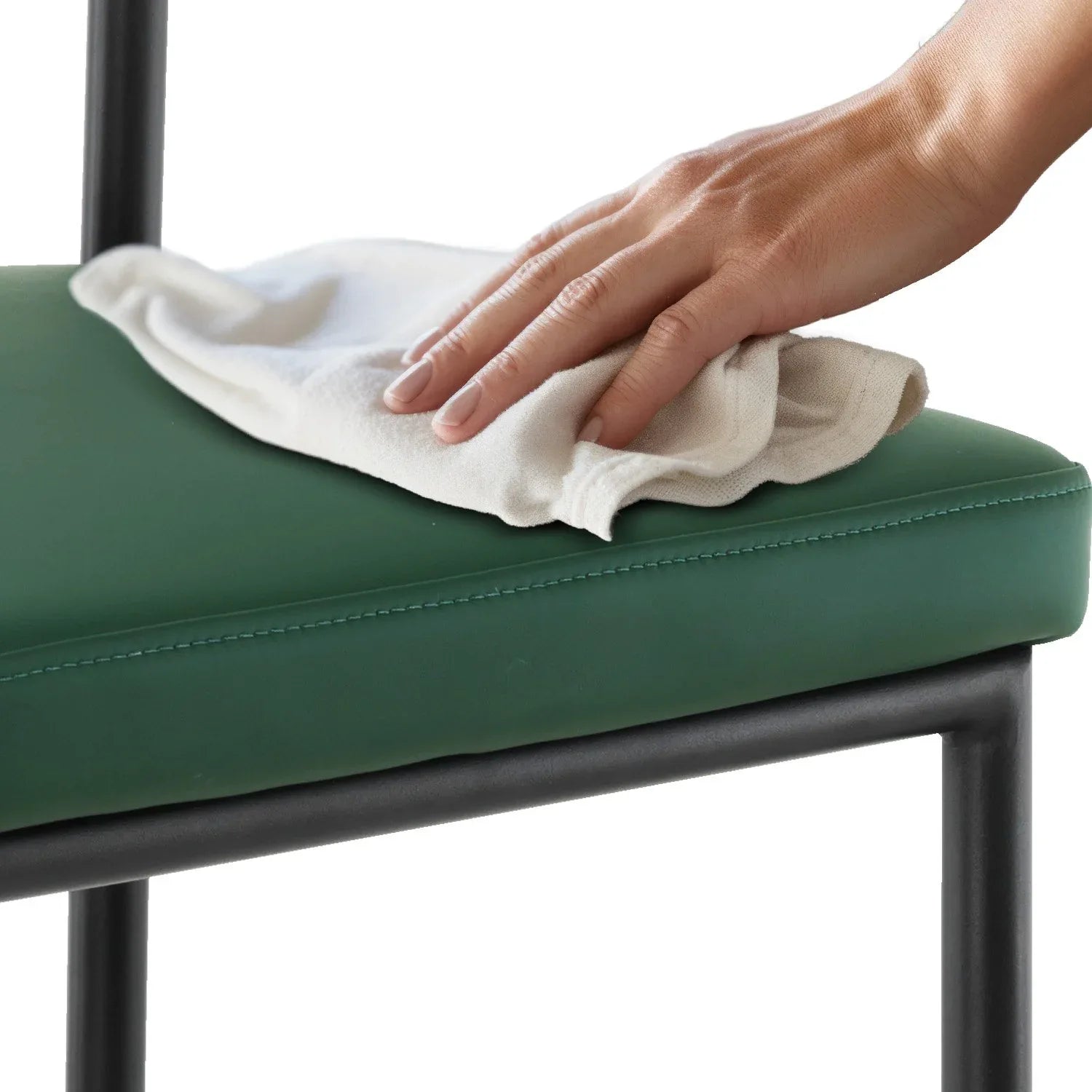 Sarantino Cedric Bar Stool W/ High-density Foam Upholstered In Pu Leather Sturdy Iron Frame Green - Mekamart Australia