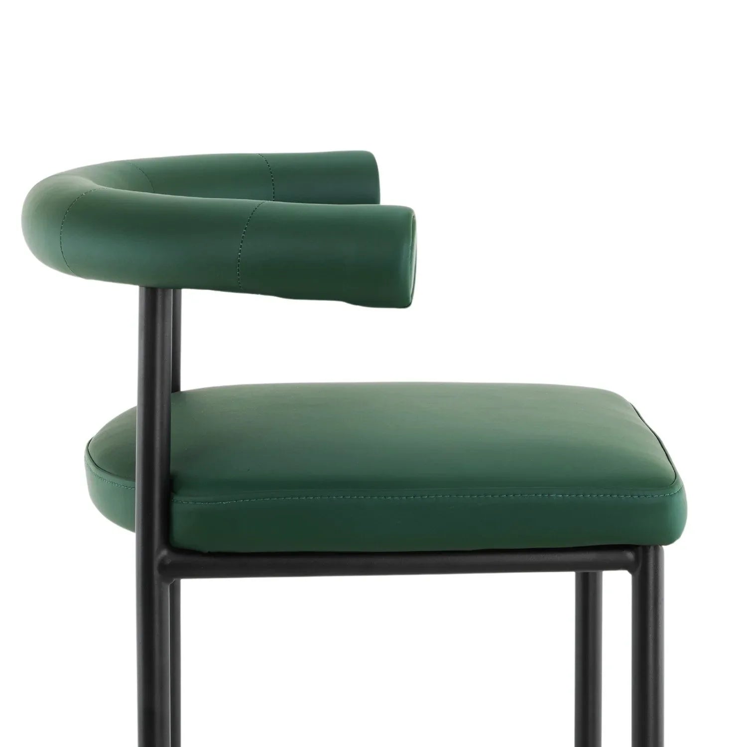 Sarantino Cedric Bar Stool W/ High-density Foam Upholstered In Pu Leather Sturdy Iron Frame Green - Mekamart Australia