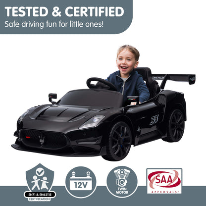 Kahuna Maserati MC20 GT2 Licensed Electric Kids Ride On Race Car Black