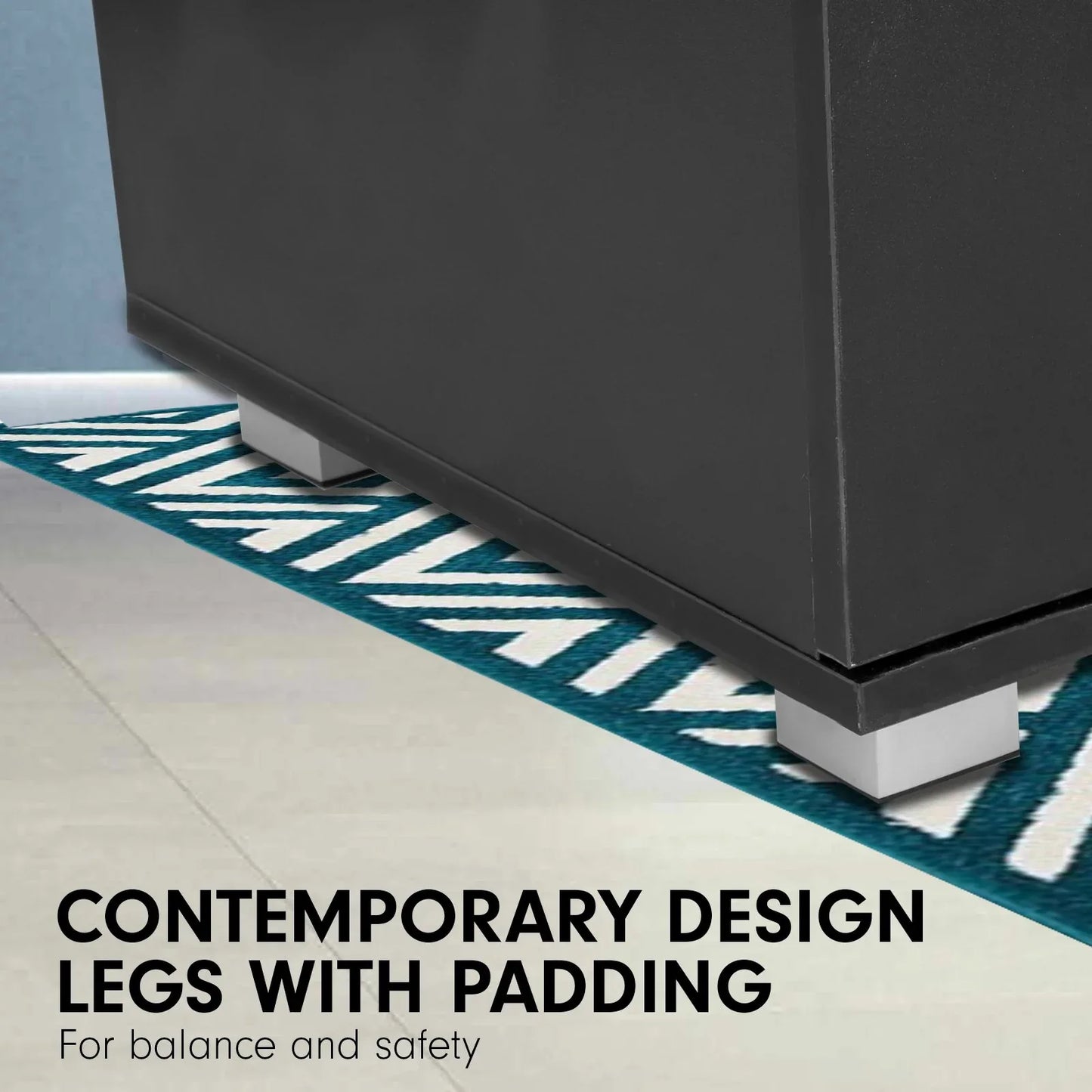 Sarantino Bedside Table Cabinet Storage Chest 2 Drawers Lamp Side Nightstand - Black - Mekamart Australia