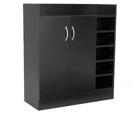 Sarantino 21 Pairs Shoe Cabinet Rack Storage Organiser 80 x 30 x 90cm in Black - Mekamart Australia