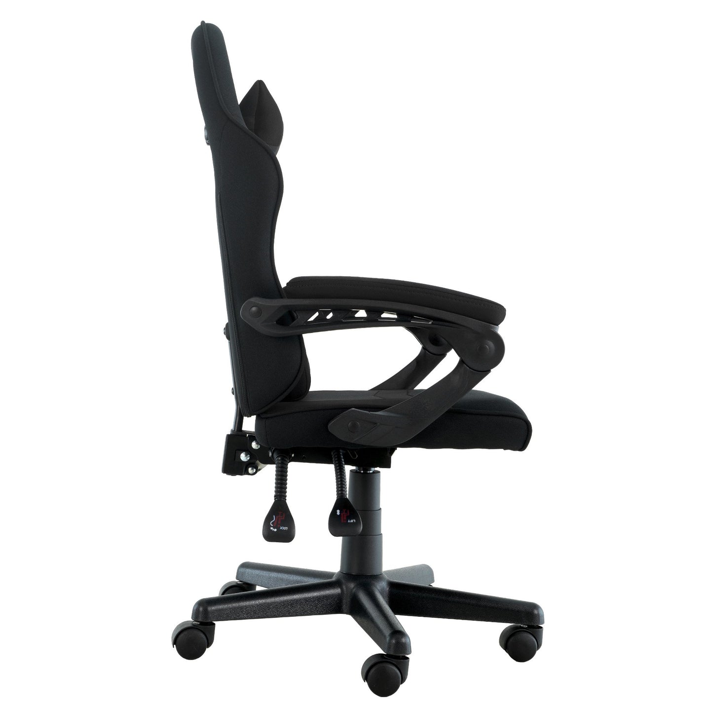 Sarantino Antre Kids Study Gaming Chair Black Adjustable Computer Desk Seat Racing Inspired-look With Adjustable Height, Ergonomic Back Support, Padded Armrests