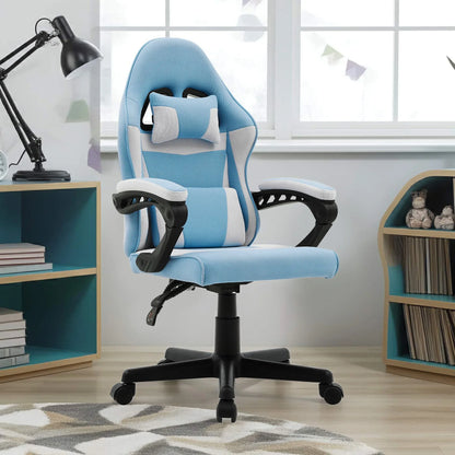 Sarantino Antre Kids Study Gaming Chair in Black and White Office Adjustable Height Chair