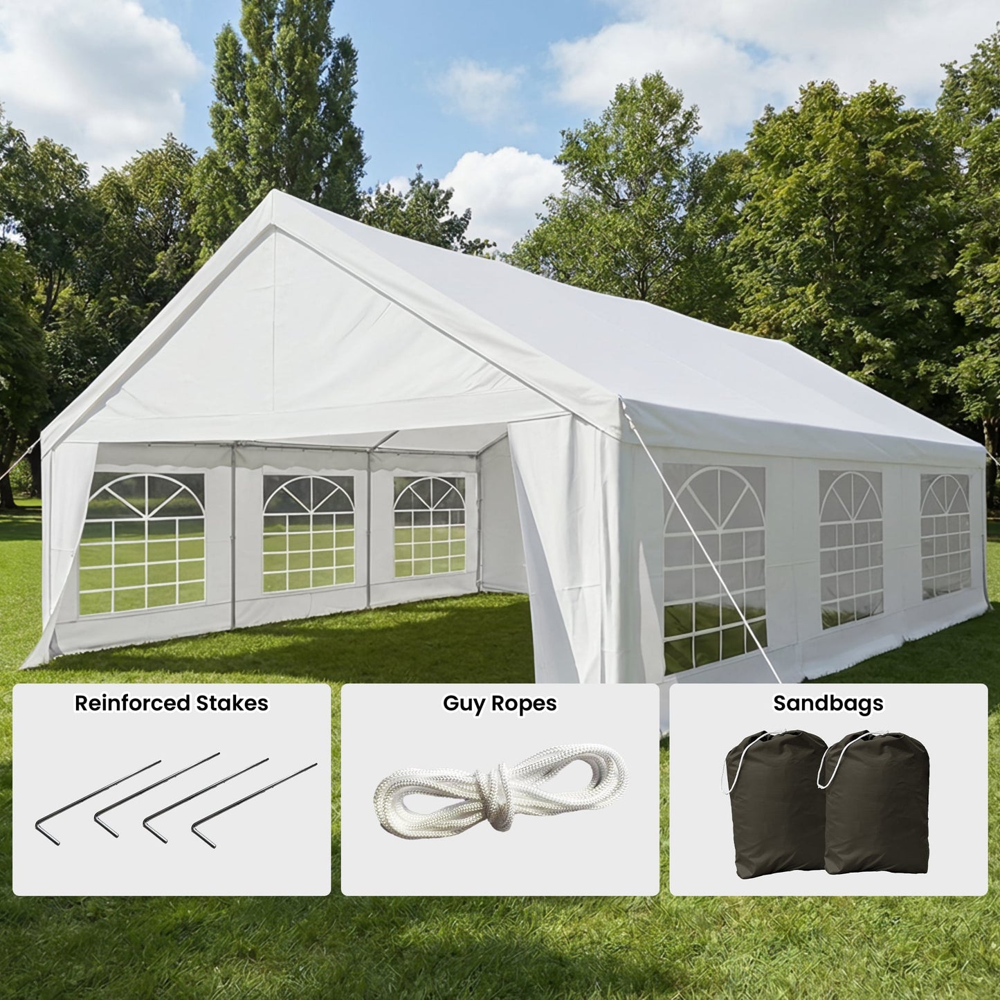 Wallaroo 6x6m Outdoor Event Marquee Gazebo Party Wedding Tent - White