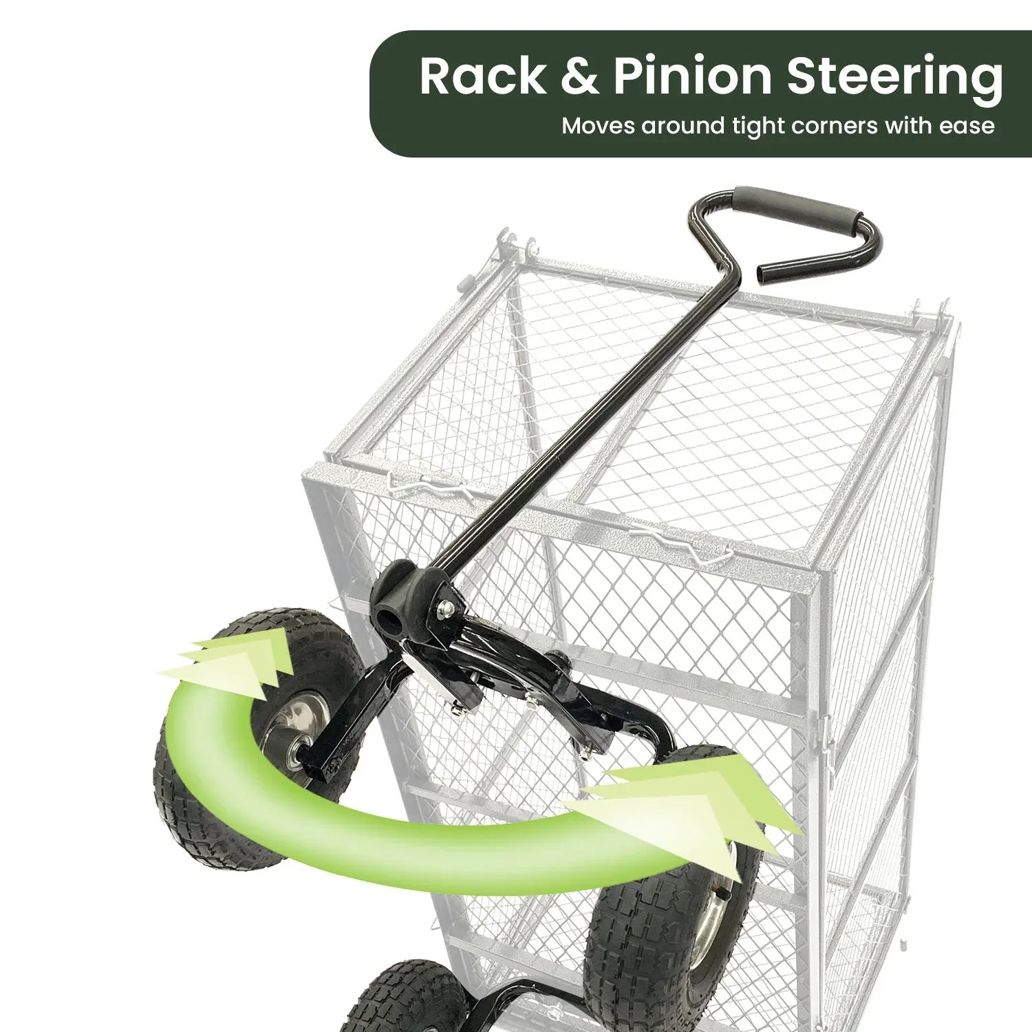 Wallaroo Steel Mesh Garden Trolley Cart - Green - Mekamart Australia