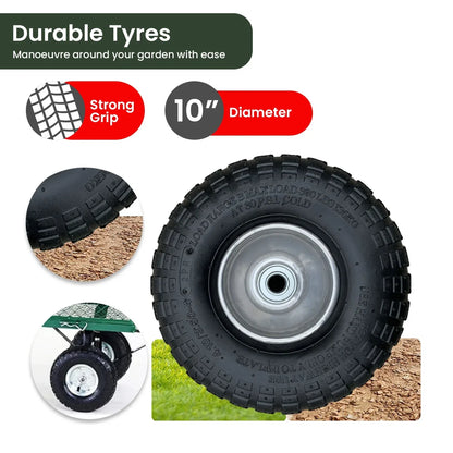 Wallaroo Steel Mesh Garden Trolley Cart - Green - Mekamart Australia