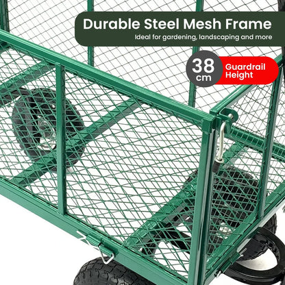 Wallaroo Steel Mesh Garden Trolley Cart - Green - Mekamart Australia