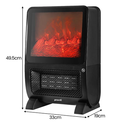 Pronti 2000W 3D Fire PTC Electric Portable Room Heater