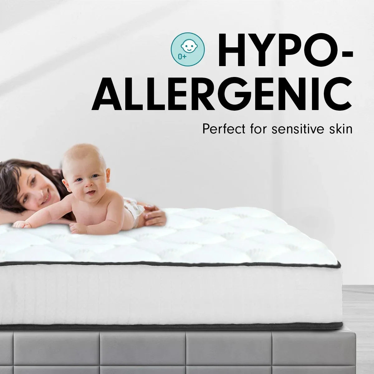 Laura Hill King Mattress Visco Cool Gel Infused Memory Foam Euro Top Pocket Spring 30cm - Mekamart Australia