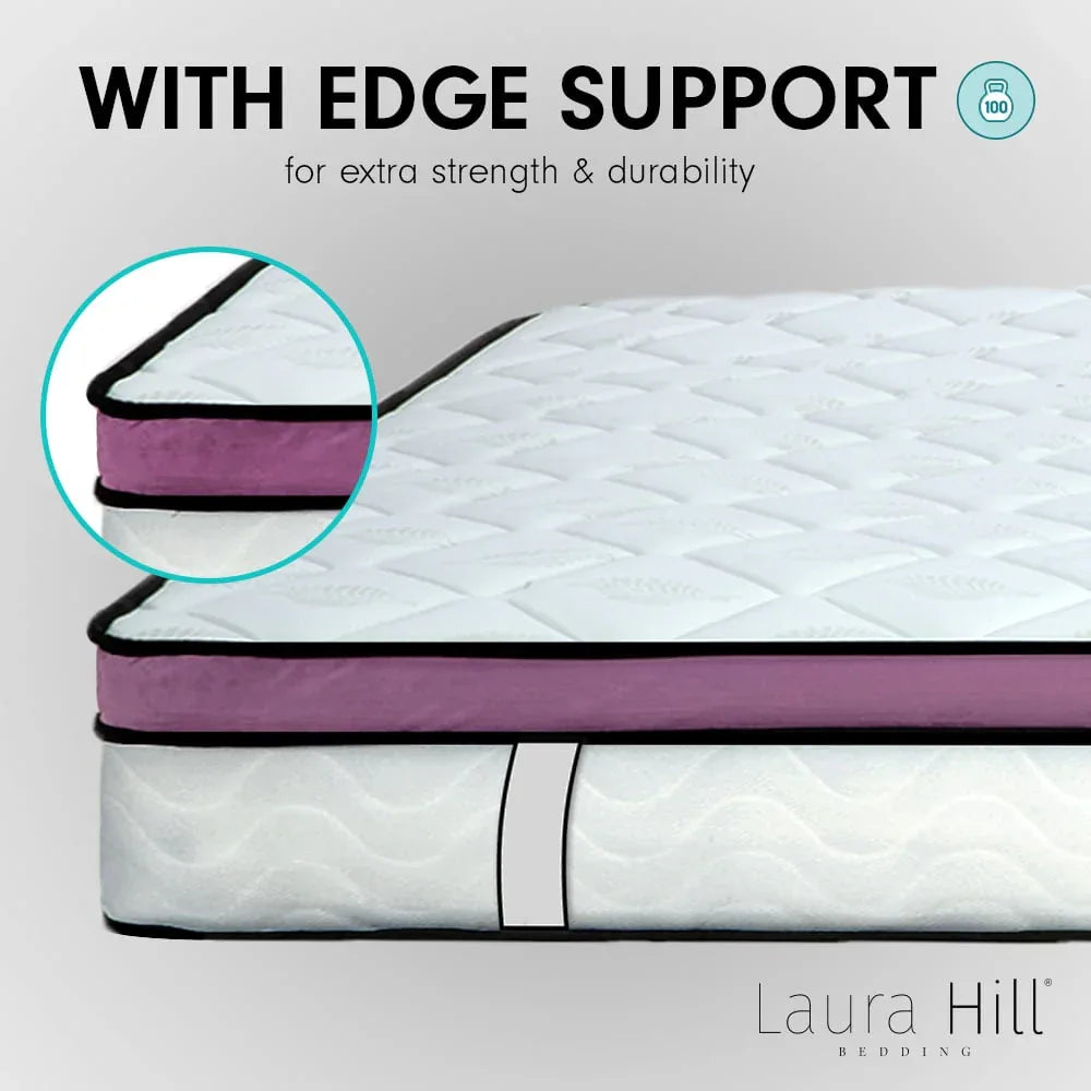 Laura Hill King Mattress Visco Cool Gel Infused Memory Foam Euro Top Pocket Spring 30cm - Mekamart Australia
