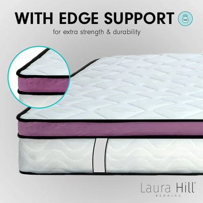 Laura Hill King Mattress Visco Cool Gel Infused Memory Foam Euro Top Pocket Spring 30cm - Mekamart Australia