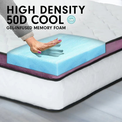Laura Hill King Mattress Visco Cool Gel Infused Memory Foam Euro Top Pocket Spring 30cm - Mekamart Australia