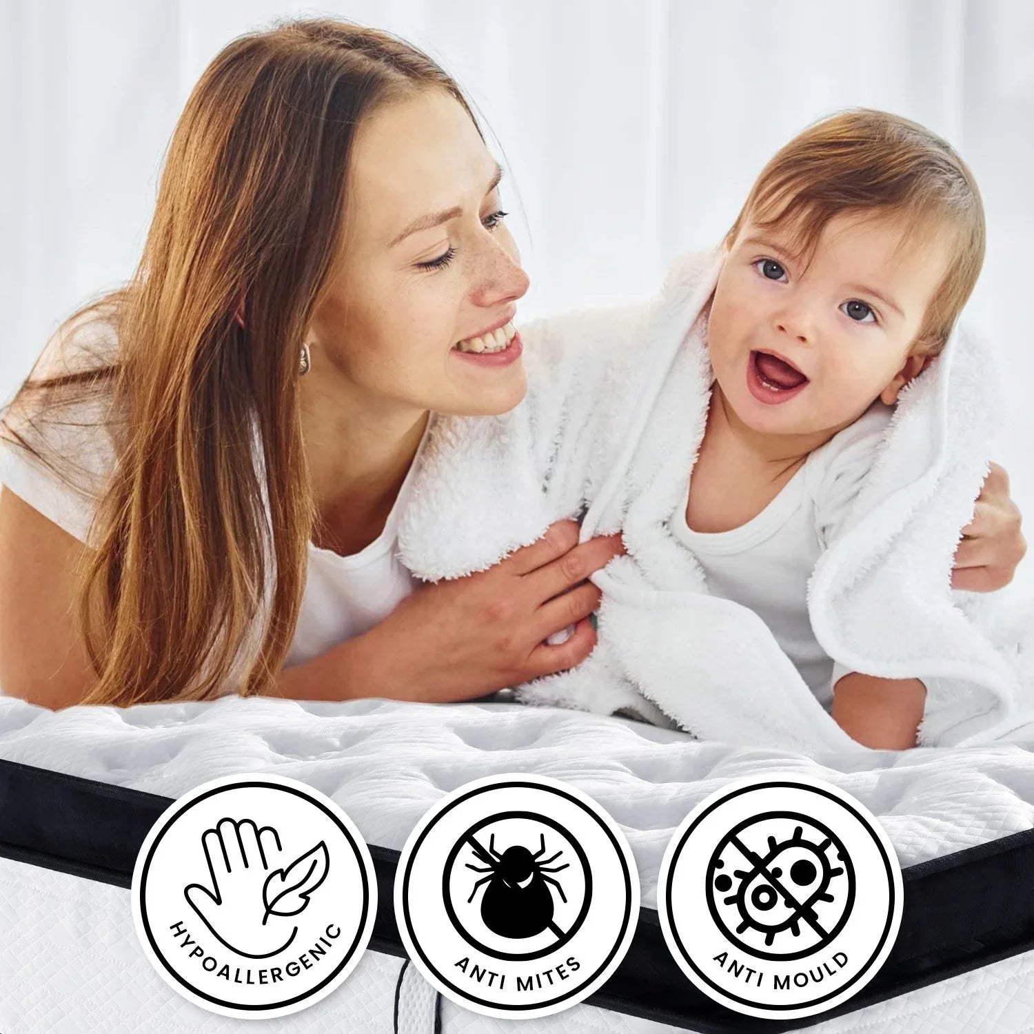 Laura Hill King Mattress Bed Size Euro Top 5 Zone Spring Foam 32cm Bedding Pocket - Mekamart Australia