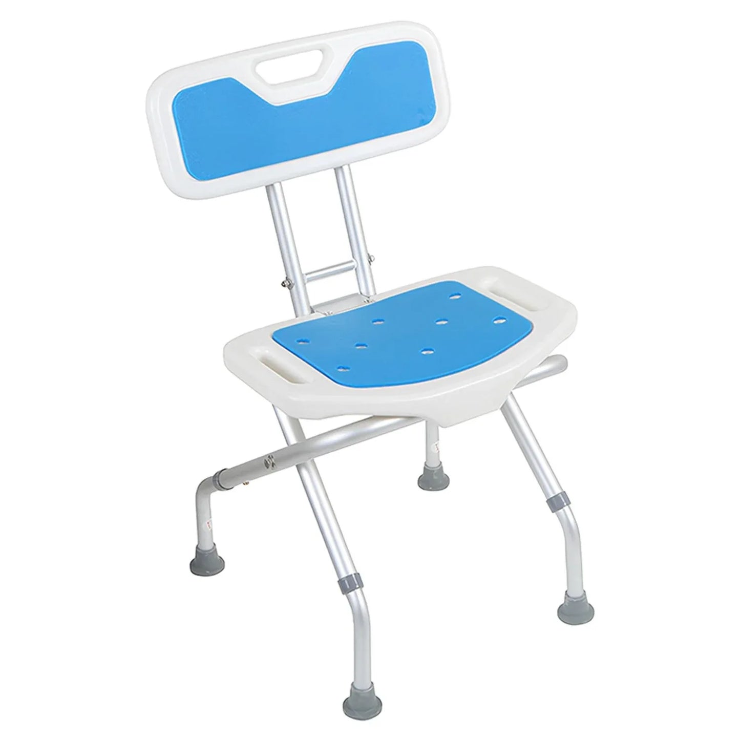 Orthonica Compact & Foldable Commode Shower Chair w/Height Adjustable Aluminium Frame Non Slip Feet HDPE Seat & Backrest - Mekamart Australia