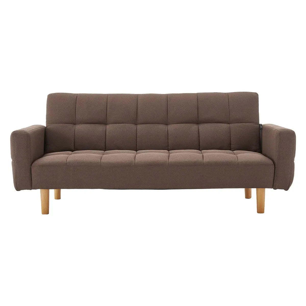 Sarantino 3-Seater Fabric Sofa Bed Futon - Brown - Mekamart Australia