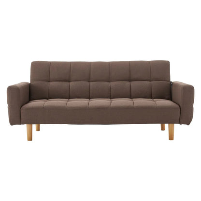 Sarantino 3-Seater Fabric Sofa Bed Futon - Brown - Mekamart Australia