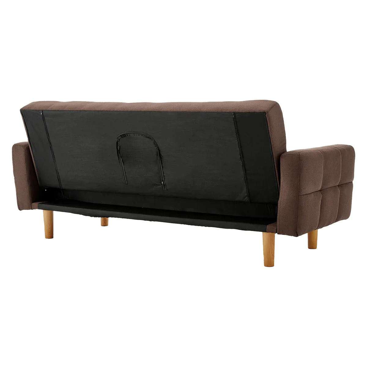Sarantino 3-Seater Fabric Sofa Bed Futon - Brown - Mekamart Australia