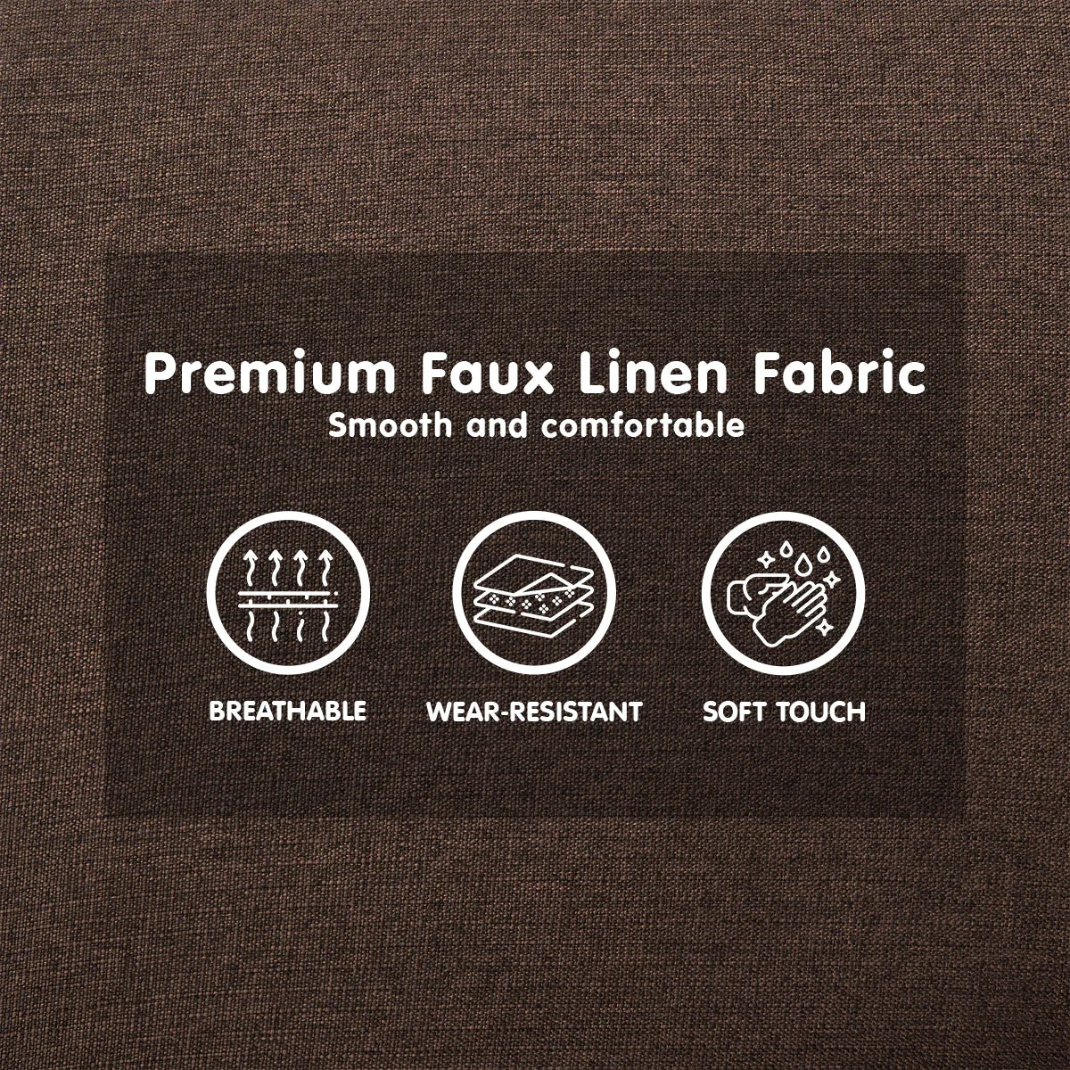 Sarantino 3-Seater Fabric Sofa Bed Futon - Brown - Mekamart Australia