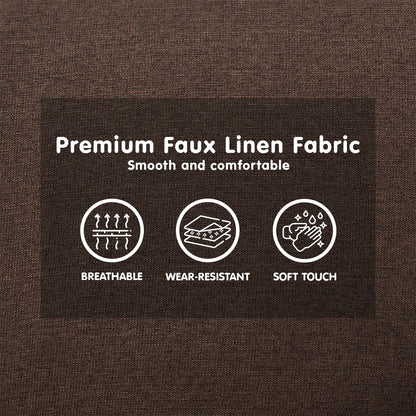 Sarantino 3-Seater Fabric Sofa Bed Futon - Brown - Mekamart Australia