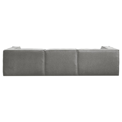 Sarantino Novi 3-Seater Modular Sofa with Ottoman in Grey Non-Slip Bottom Lounge