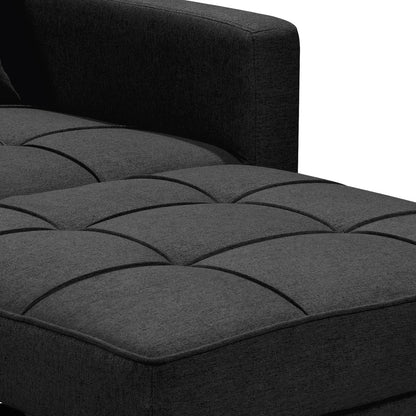 Sarantino Suri 3-in-1 Convertible Lounge Chair Bed - Black - Mekamart Australia