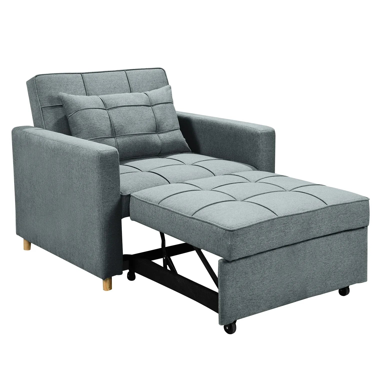 Sarantino Suri 3-in-1 Convertible Sofa Chair Bed - Airforce Blue - Mekamart Australia