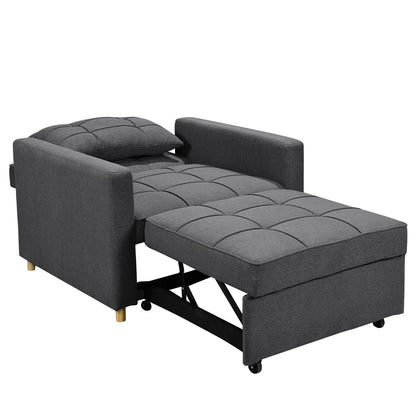 Sarantino Suri 3-in-1 Convertible Lounge Chair Bed - Dark Grey - Mekamart Australia