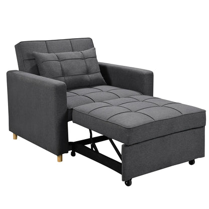 Sarantino Suri 3-in-1 Convertible Lounge Chair Bed - Dark Grey - Mekamart Australia