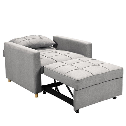 Sarantino Suri 3-in-1 Convertible Sofa Chair Bed Lounger - Light Grey - Mekamart Australia