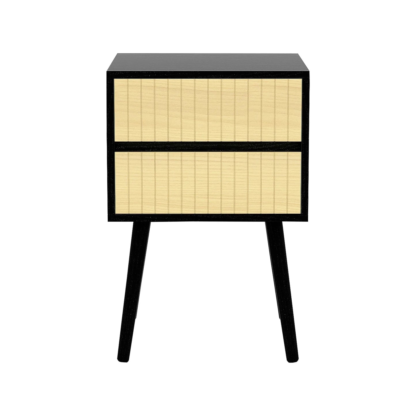 Sarantino Ivan Bedside Table Night Stand - Black/natural - Mekamart Australia