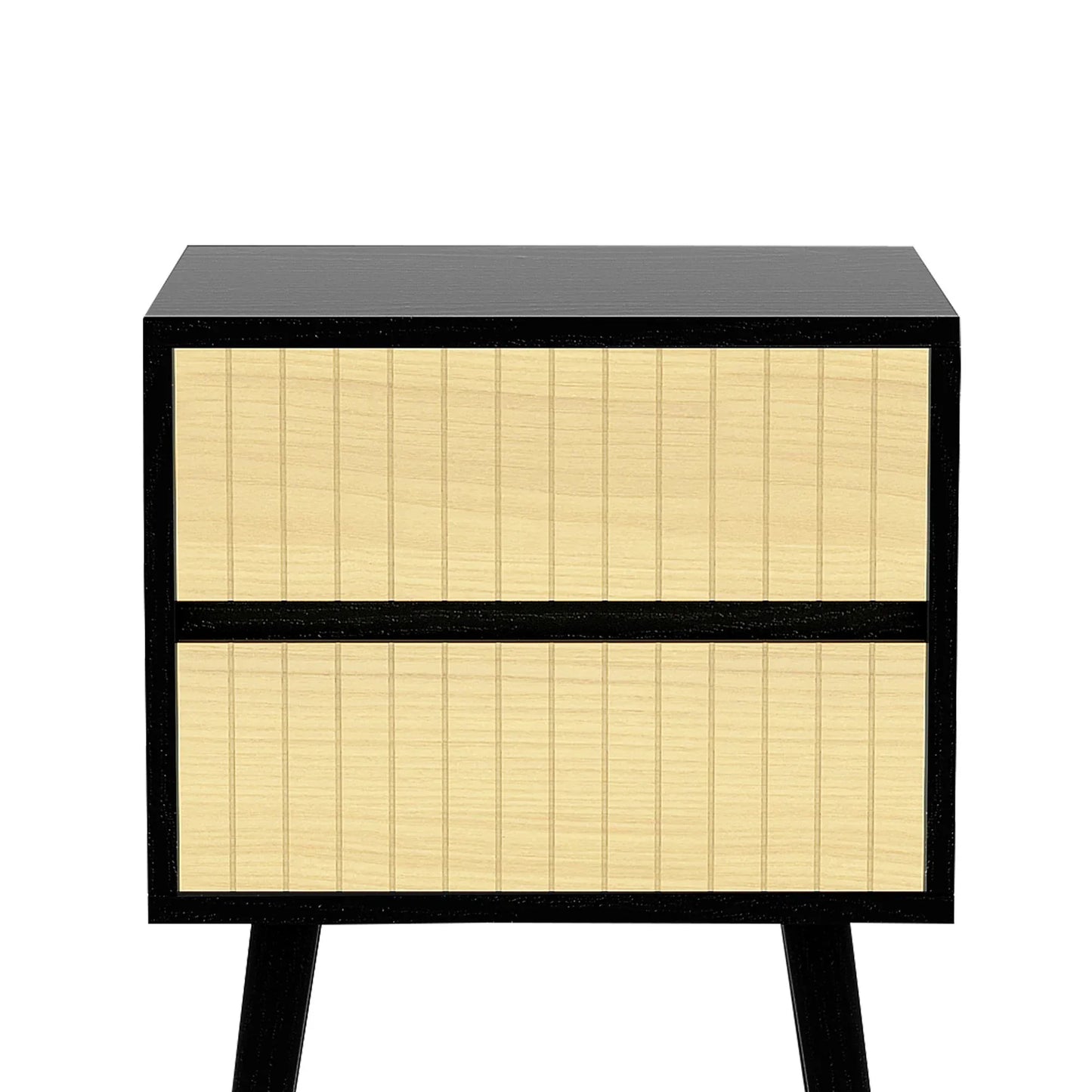 Sarantino Ivan Bedside Table Night Stand - Black/natural - Mekamart Australia