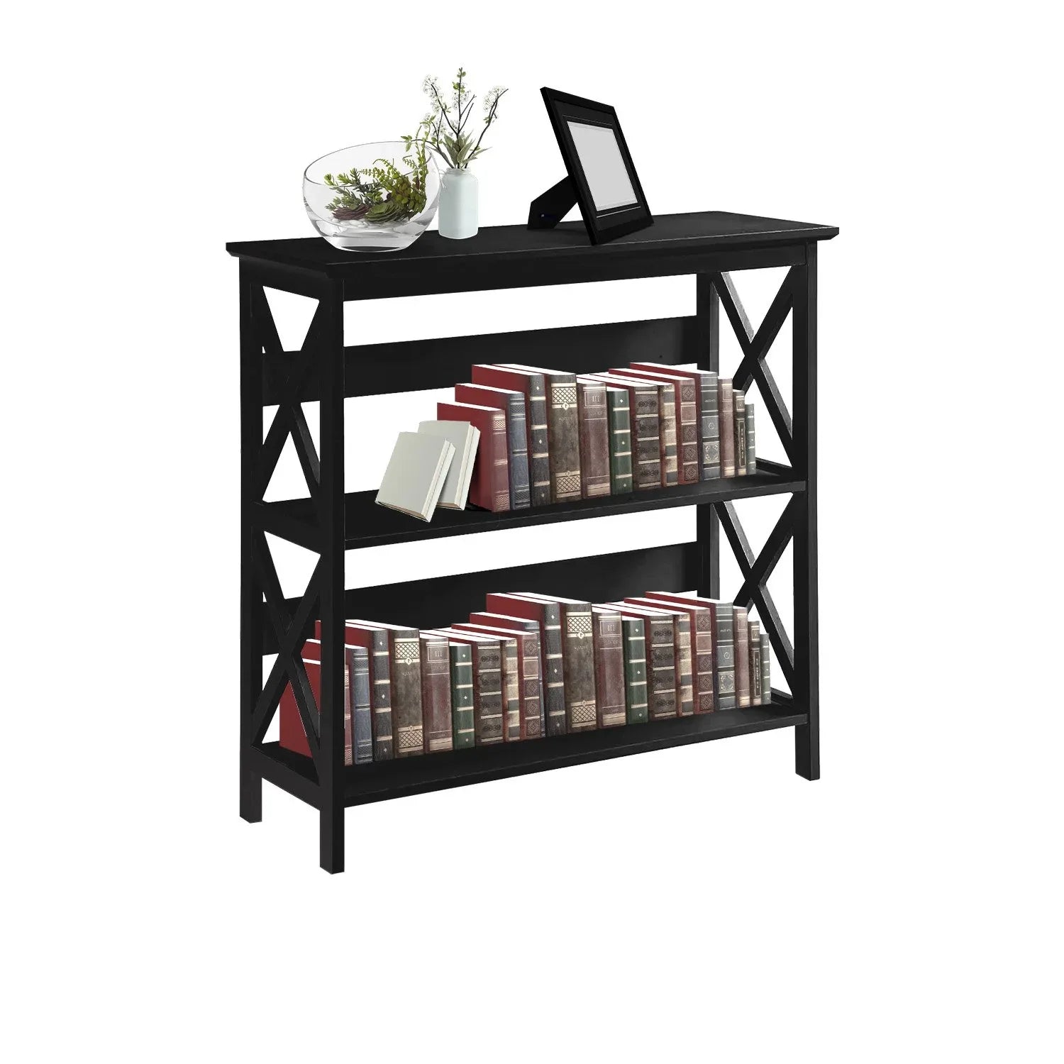 Sarantino Lucas 3-Tier Bookshelf Display Rack in Black - Mekamart Australia