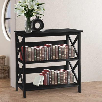Sarantino Lucas 3-Tier Bookshelf Display Rack in Black - Mekamart Australia