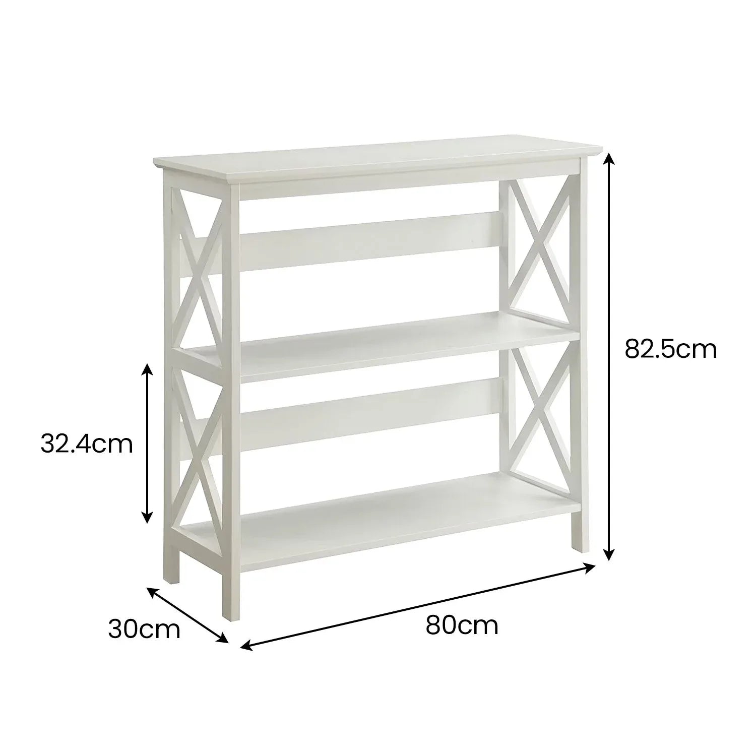 Sarantino Lucas 3-Tier Bookshelf Display Rack in White - Mekamart Australia