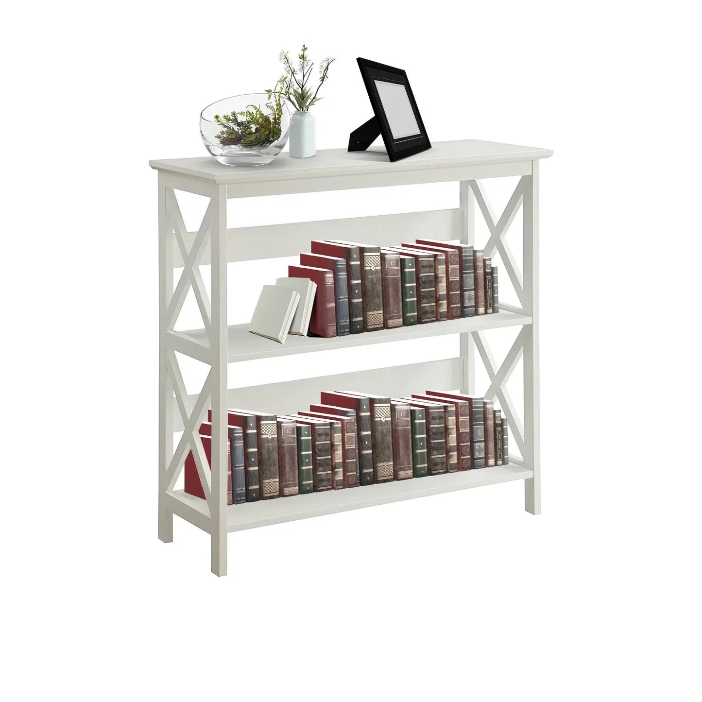 Sarantino Lucas 3-Tier Bookshelf Display Rack in White - Mekamart Australia