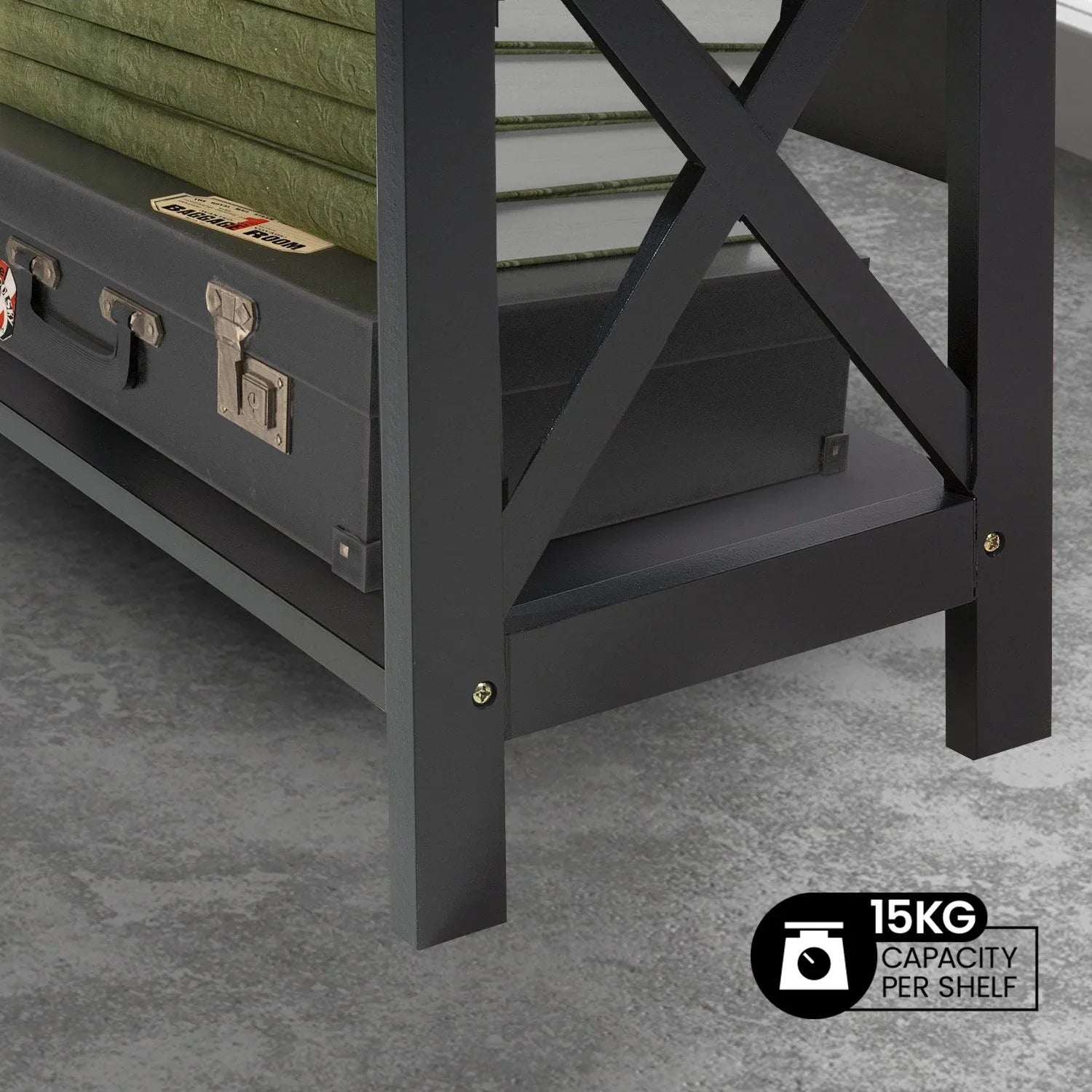 Sarantino Daphne 5-tier Cross Panel Bookshelf - Mekamart Australia