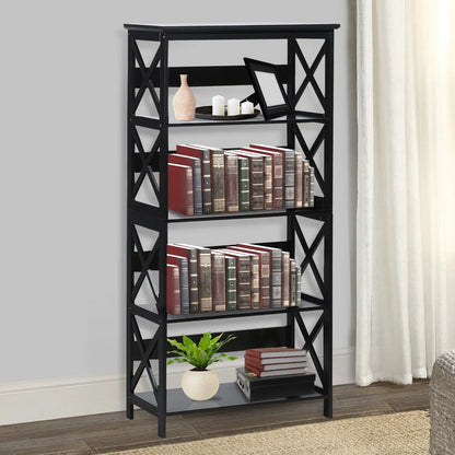 Sarantino Daphne 5-tier Cross Panel Bookshelf - Mekamart Australia