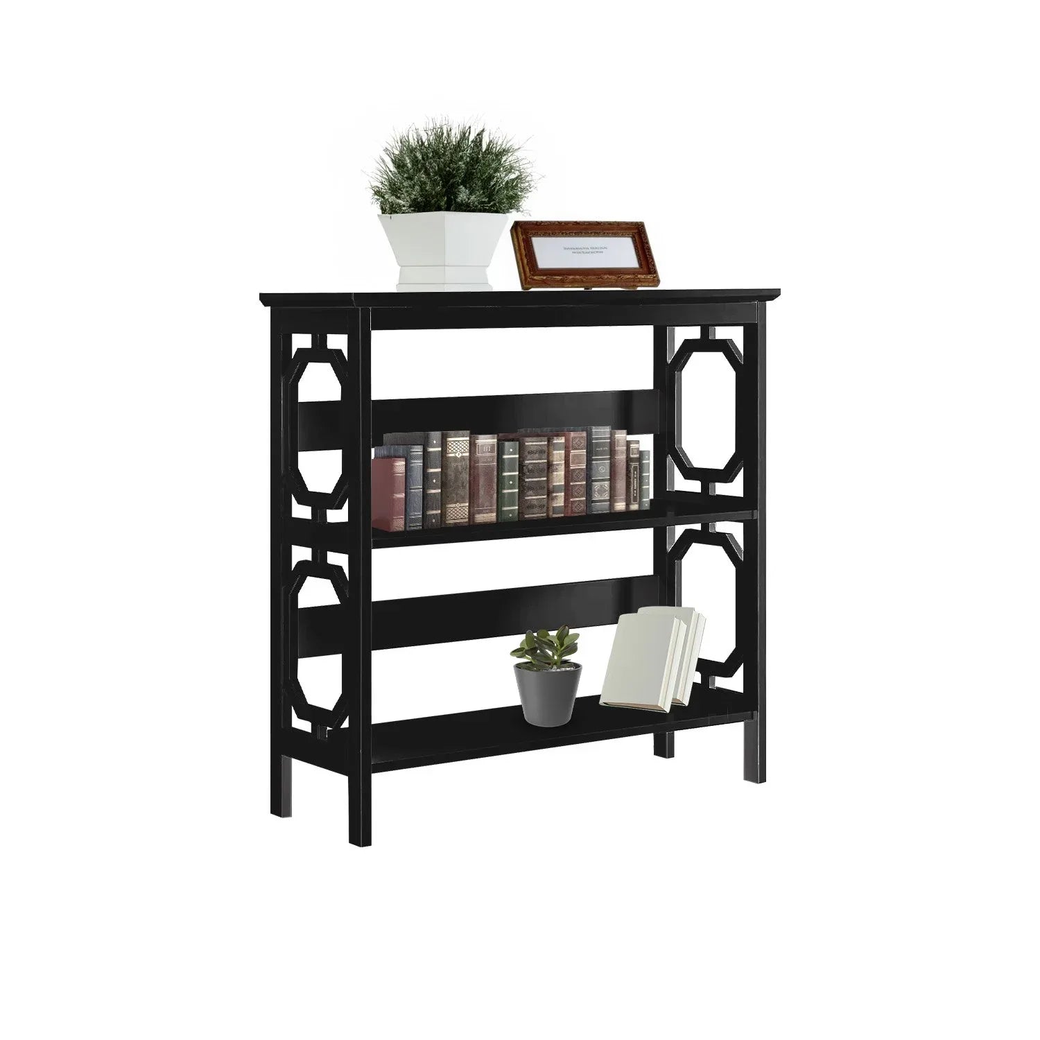 Sarantino Laurel 3-Tier Bookshelf Display Rack in Black - Mekamart Australia