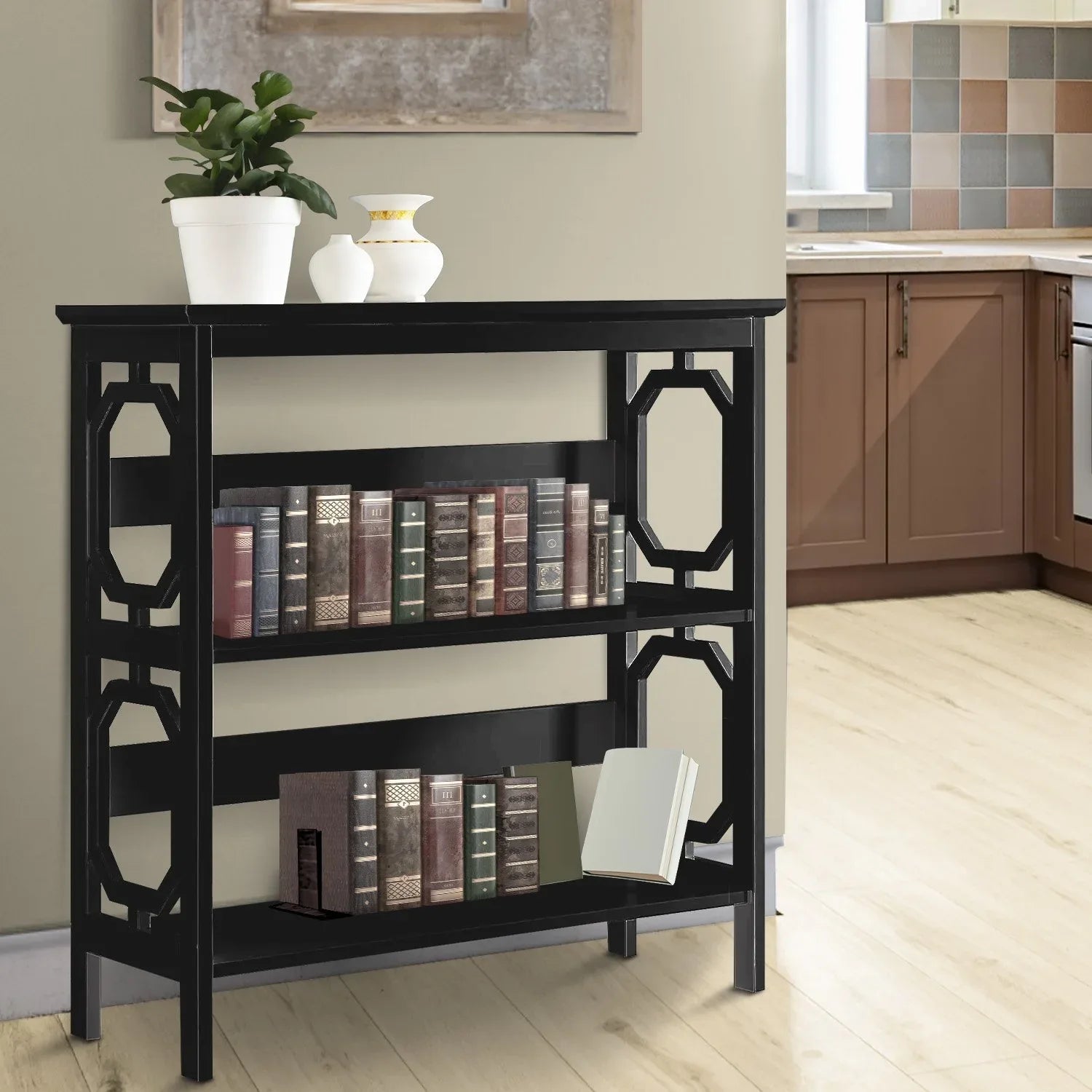 Sarantino Laurel 3-Tier Bookshelf Display Rack in Black - Mekamart Australia