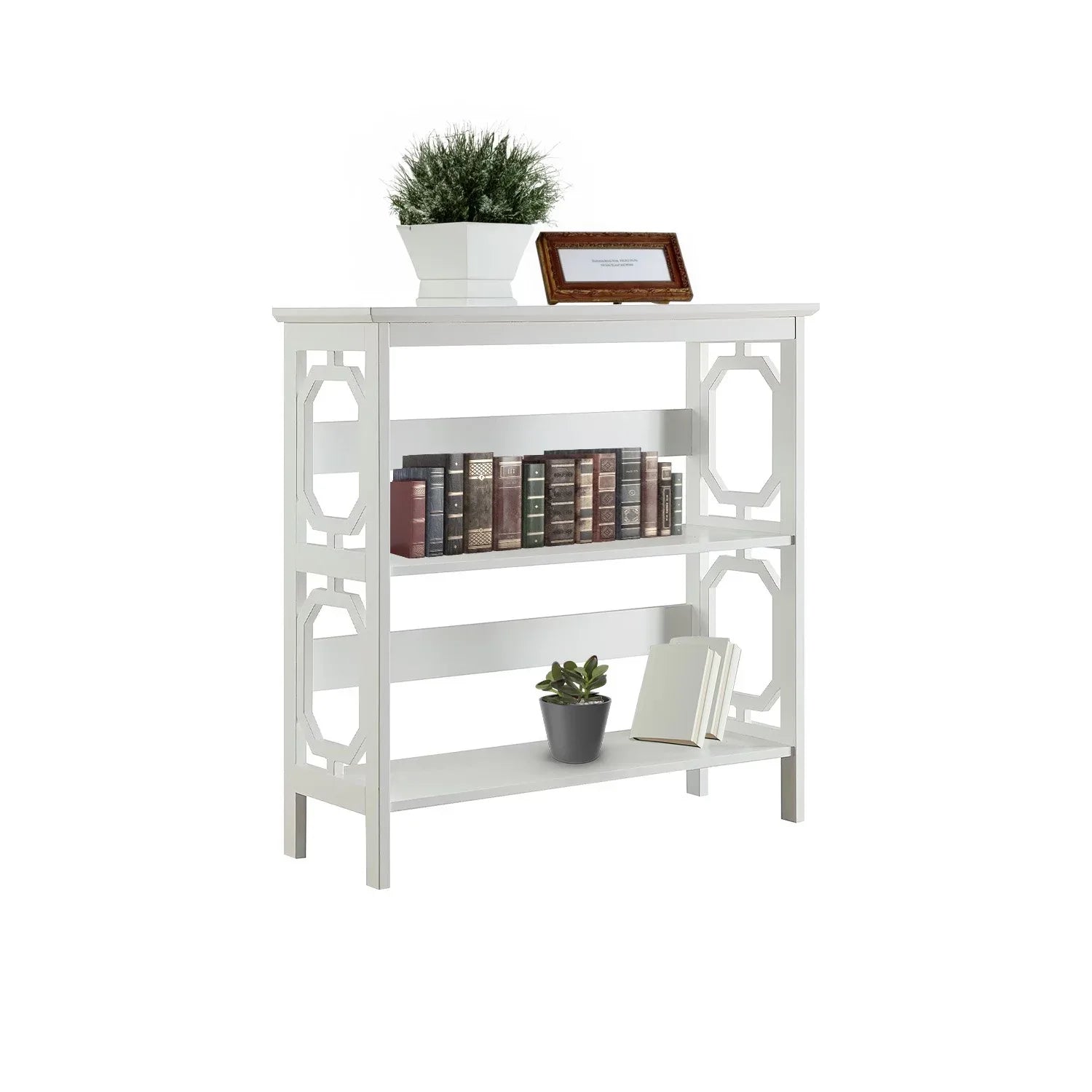 Sarantino Laurel 3-Tier Bookshelf Display Rack in White - Mekamart Australia