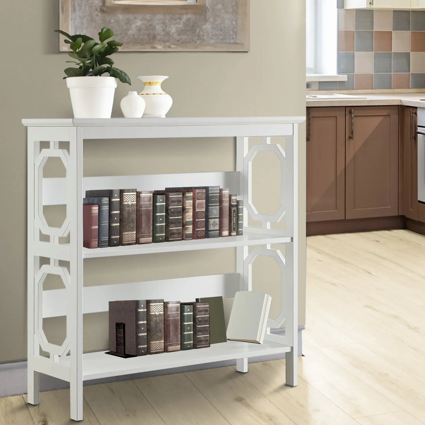Sarantino Laurel 3-Tier Bookshelf Display Rack in White - Mekamart Australia