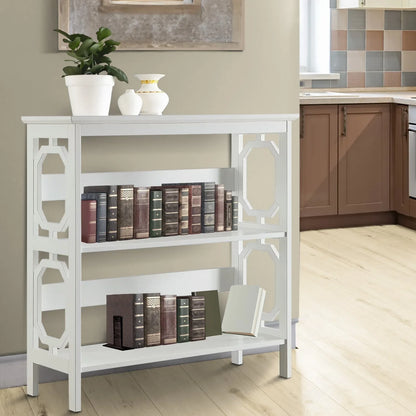 Sarantino Laurel 3-Tier Bookshelf Display Rack in White - Mekamart Australia