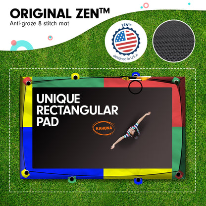 Kahuna 8ft x 11ft Rectangular Trampoline Rainbow Free Safety Net Spring Pad Cover Mat Ladder