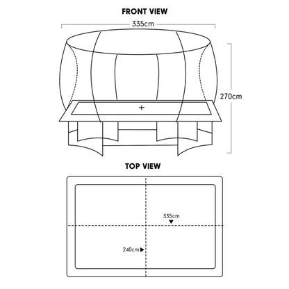 Kahuna 8ft x 11ft Rectangular Trampoline Rainbow Free Safety Net Spring Pad Cover Mat Ladder