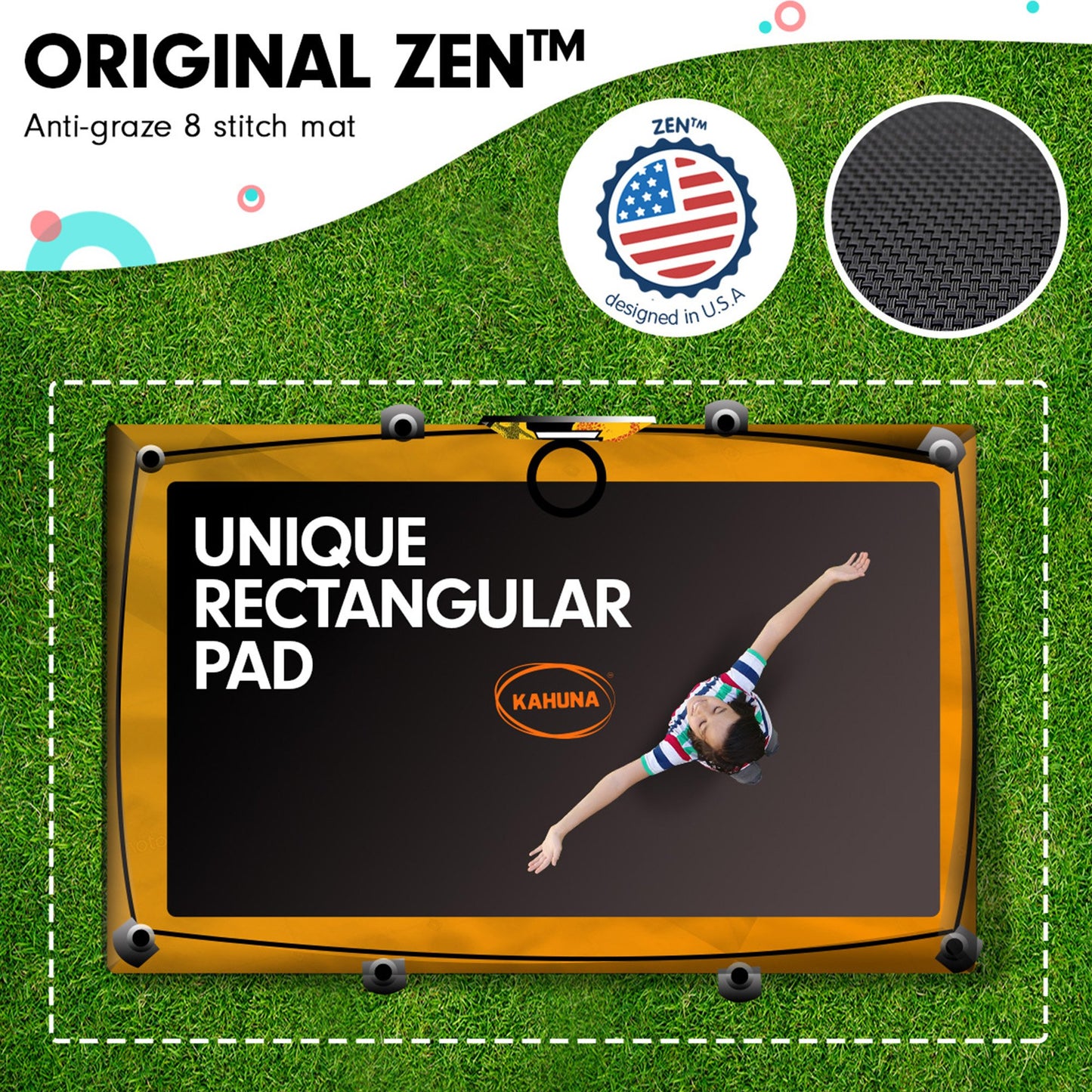 Kahuna 6 ft x 9 ft Rectangular Outdoor Trampoline - Orange