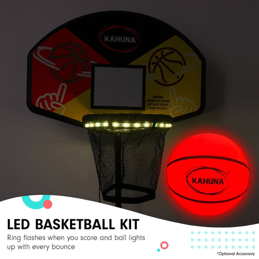 Kahuna 6 Ft X 9 Ft Rectangular Outdoor Trampoline With LED Basketball Set Orange