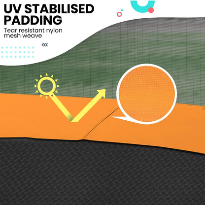Kahuna 10ft Twister Springless Trampoline Safety Net Pad Mat Outdoor Orange - Mekamart Australia