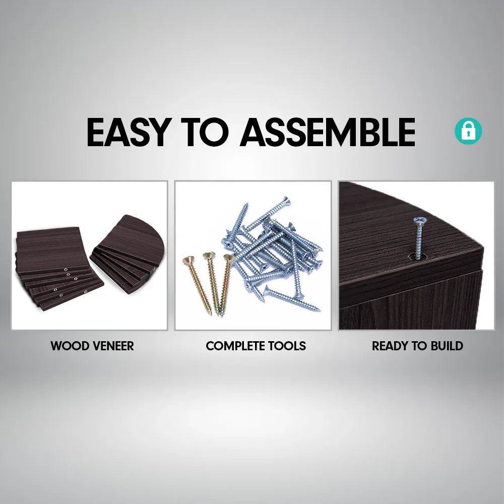 Sarantino 5 Tier Corner Wall Shelf Display Shelves Dvd Book Storage Rack Floating Mounted - Dark Brown - Mekamart Australia