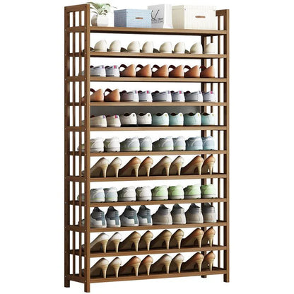 6 Tier Tower Bamboo Wooden Shoe Rack Corner Shelf Stand Storage Organizer - Mekamart Australia